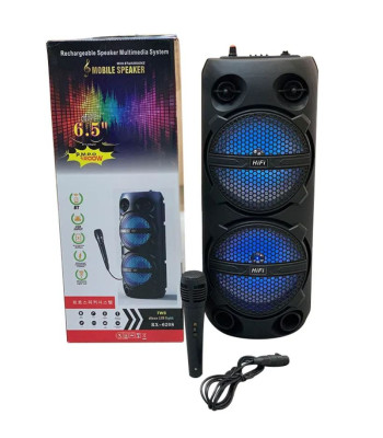 Bezvadu - karaoke portatīvais skaļrunis ar mikrofonu 1200W RX-6208