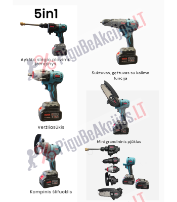 Daudzfunkcionāls akumulatora instruments 5in1 BOXER BX-191