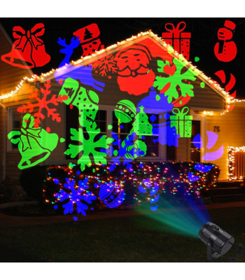 3D LED Ziemassvētku projektors ar 4 maināmām plāksnēm