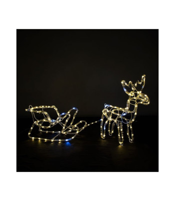 Ziemassvētku LED dekorācijas briedis ar kamanām - 11 gadi
