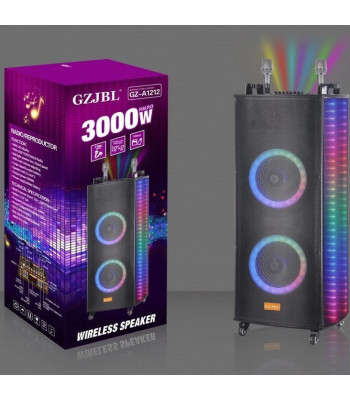 Bezvadu Bluetooth skaļrunis - skaļrunis ar RGB LED gaismām 3000W GZ-A1212