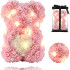 Smaržīgs lācītis no rozēm 40cm ar LED gaismām un kastīti