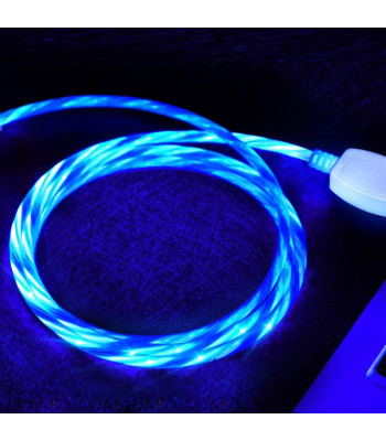 Magnētiskais USB uzlādes kabelis 3in1 ar LED apgaismojumu