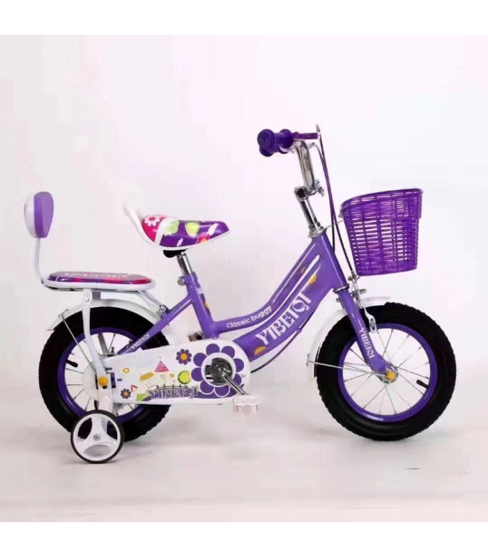 Bērnu velosipēds ar 12 collu riteņiem - Purple, YIBEIQI