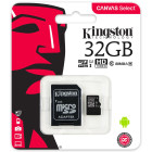 Atmiņas karte Kingston micro SD 32GB Class 10 U1 + adapteris