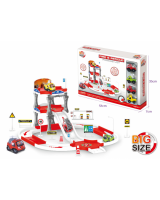 Rotaļlietu komplekts ugunsdzēsēju mašīnām un stāvvietām
