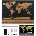 Noskrāpējama pasaules karte ar karodziņiem + ekstras