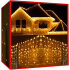 Ziemassvētku lampiņas - lāstekas 300 LED silti balts 31V