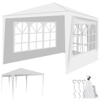 Dārza paviljons 4 sienas 3x3m balts P12875