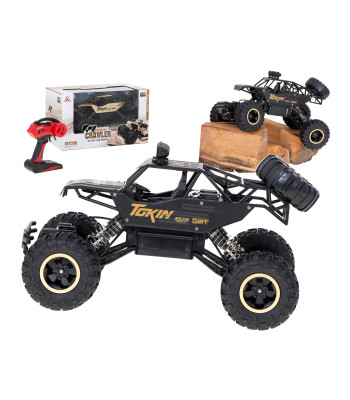 RC auto Rock Crawler 1:12 4WD METAL melns