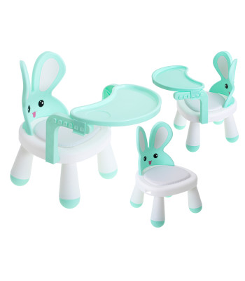 Ēdamistabas un rotaļu galda krēsls piparmētru krāsā