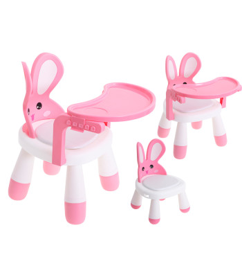 Ēdamistabas un rotaļu galda krēsls rozā krāsā
