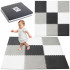 Putuplasta puzle bērnu paklājs 180x180cm 9 daļas pelēkā krēmkrāsā