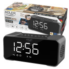 Adler AD 1190 Silver bezvadu portatīvais radio modinātājs Bluetooth USB AUX SD karte 2600mAh