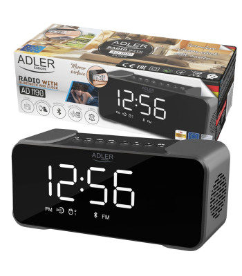 Adler AD 1190 Silver bezvadu portatīvais radio modinātājs Bluetooth USB AUX SD karte 2600mAh