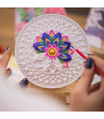 CANDELLANA ģipša krāsošanas attēls 3D Mandala krāsu un otu komplekts