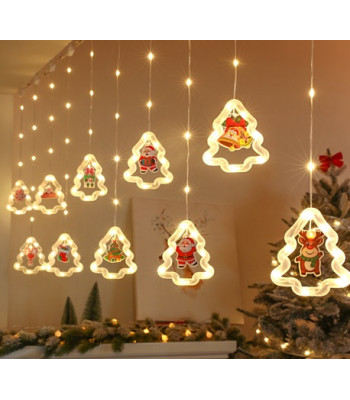 LED Ziemassvētku eglītes attēlu aizkaru gaismas 3m 10 USB spuldzes