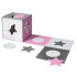 Putuplasta puzles paklājiņš bērniem 180x180cm 9 daļas pelēki rozā krāsā