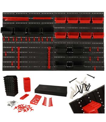 Darbnīcas organizators garāžas sienas instrumentu dēļu plauktu turētāji āķi pakaramais konteineri 48x21x1 cm