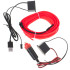 LED apkārtējais apgaismojums automašīnai / auto USB / 12V sloksne 5 m sarkana