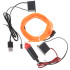 LED apkārtējais apgaismojums automašīnai / auto USB / 12V sloksne 3 m oranža