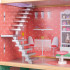Koka leļļu namiņš + mēbeles pasteļkrāsā 117cm