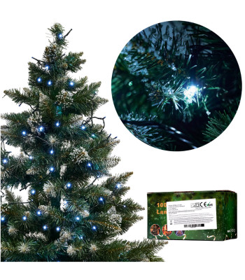 LED gaismas gaismas ķēde 10m 100LED auksti balta