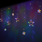 LED zvaigžņu aizkaru gaismas 2,5 m 138LED daudzkrāsaini