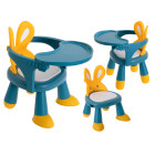 Ēdamistabas un rotaļu galda krēsls dzeltenā un zilā krāsā