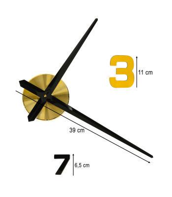 Uzlīmes sienas pulkstenis 100-120 cm melns zelts