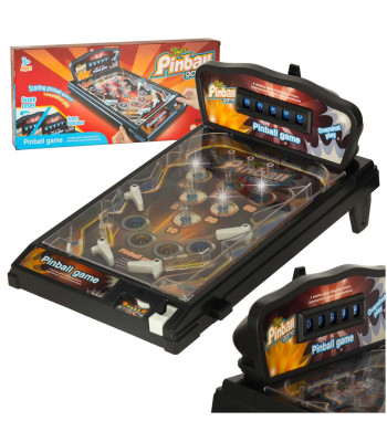 Pinball flipper arkādes spēļu galds ar gaismām un mūziku