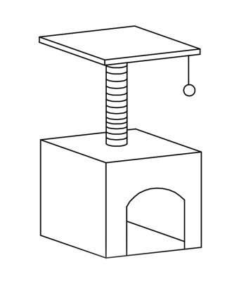 Kaķu koks ar māju Springos PA1032 62 cm