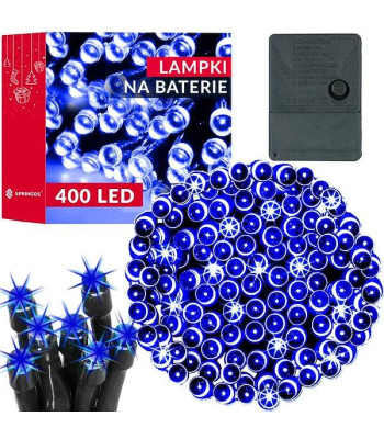 Ziemassvētku lampiņas Springos CL0405 400 Led zili