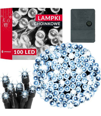 Ziemassvētku eglīšu lampiņas 100 led Springos CL0127 auksti balts 8,5 m