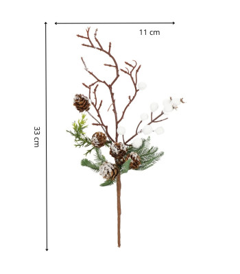 Ziemassvētku mākslīgais zariņš dekorācijām 33 cm