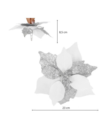 Mākslīgā Betlēmes zvaigzne Springos CA1235 balti-sudraba