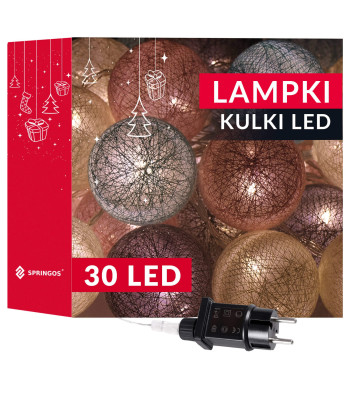 Springos CL0154 Kokvilnas bumbiņas LED virtene