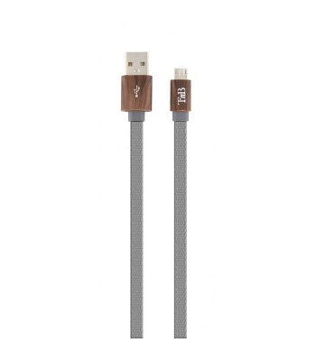 Pīts kabelis USB/mikro USB 1m (pelēks)