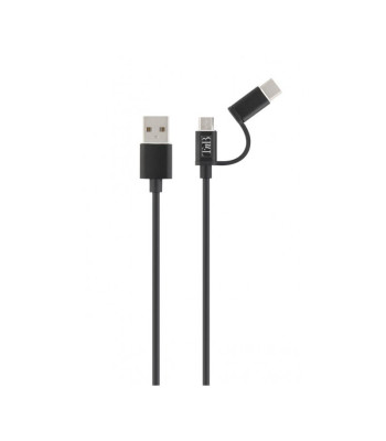 USB/USB-C kabelis, 1 m, melns