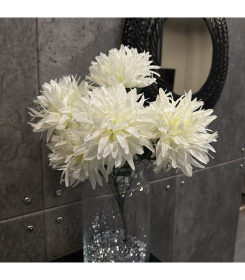 Bunkiet chrysantem bialych - 9 szt. - 55 cm