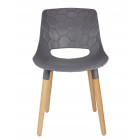 Krzesło DAVIS scandinawskie plastikowe szare