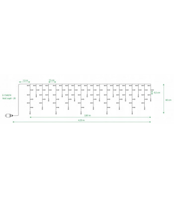 Kurtyna gaismas SOPLE 100LED MULTIKOLOR lampas