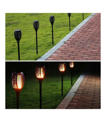 Lampa solarna - pochodnia 54 LED efekts płomieni 78 cm