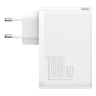 Baseus sienas lādētājs GaN2 Pro PD 100W 2x USB-C 2x USB balts