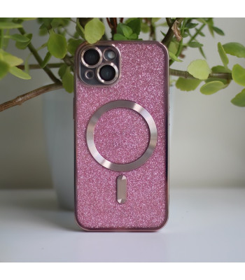 Glitter Chrome Mag Case iPhone 15 Pro 6.1 Pink