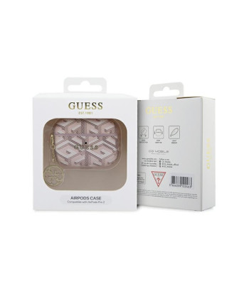 Guess futrālis priekš AirPods Pro 2 GUAP2PGCE4CP Rozā Gcube Classic Gold Logo W/Charm