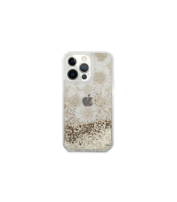 Guess telefona maciņš iPhone 13 Mini 5.4 GUHCP13SLGPEGO zelta Peony Liquid Glitter