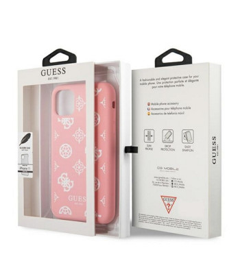 Guess telefona maciņš iPhone 12 Pro Max 6,7 GUHCP12LLSPEWPI rozā cietais telefona maciņš Peony Collection