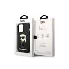 Karl Lagerfeld korpuss iPhone 14 Pro 6.1 KLHMP14LSNIKBCK melns cietais korpuss Silikona Ikonik Magsafe