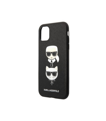 Karl Lagerfeld korpuss iPhone 11 Pro KLHCN58SAKICKCBK melns cietais korpuss Saffiano Karl-Choupette Head